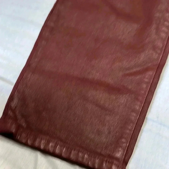 Banana Republic Skinny Jeans Women's 32 Burgundy Coated Mid Rise Ankle NWT - Picture 2 of 6